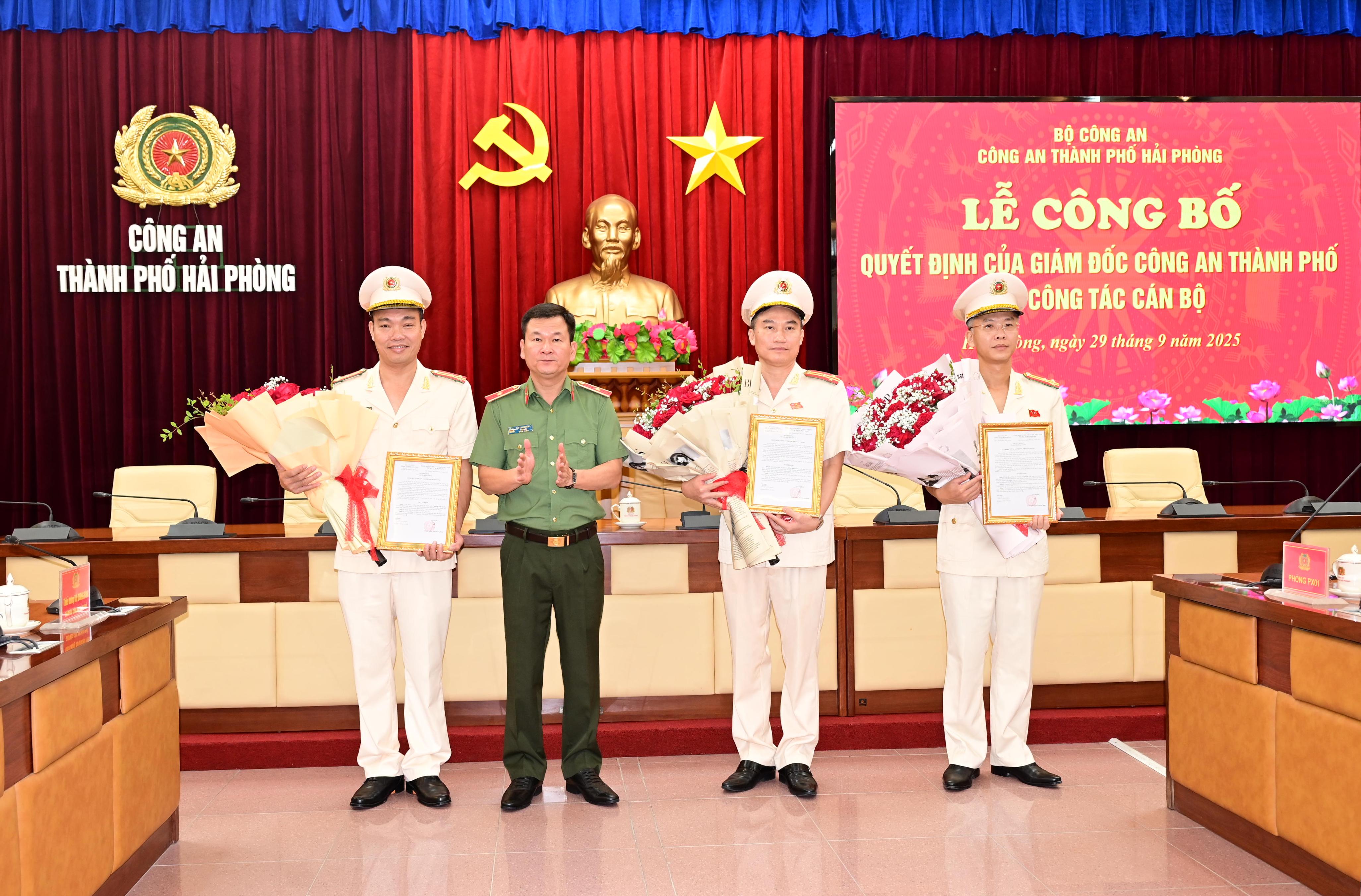 Công bố các Quyết định của Giám đốc Công an thành phố về công tác cán bộ